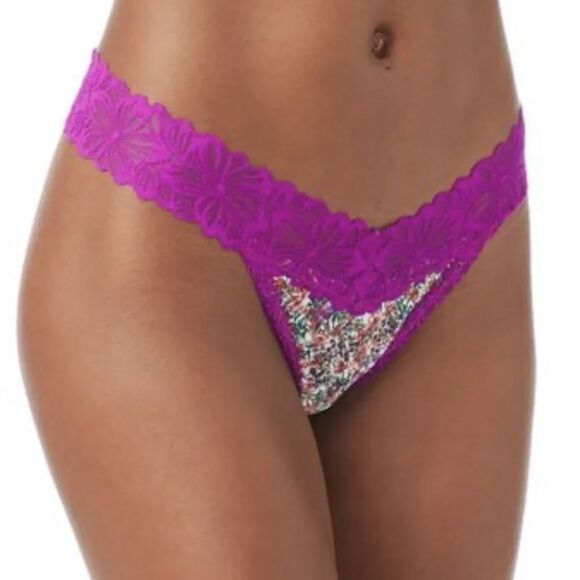 NoBo PLUS Hot Purple Floral Thong SZ 3X - Picture 1 of 2
